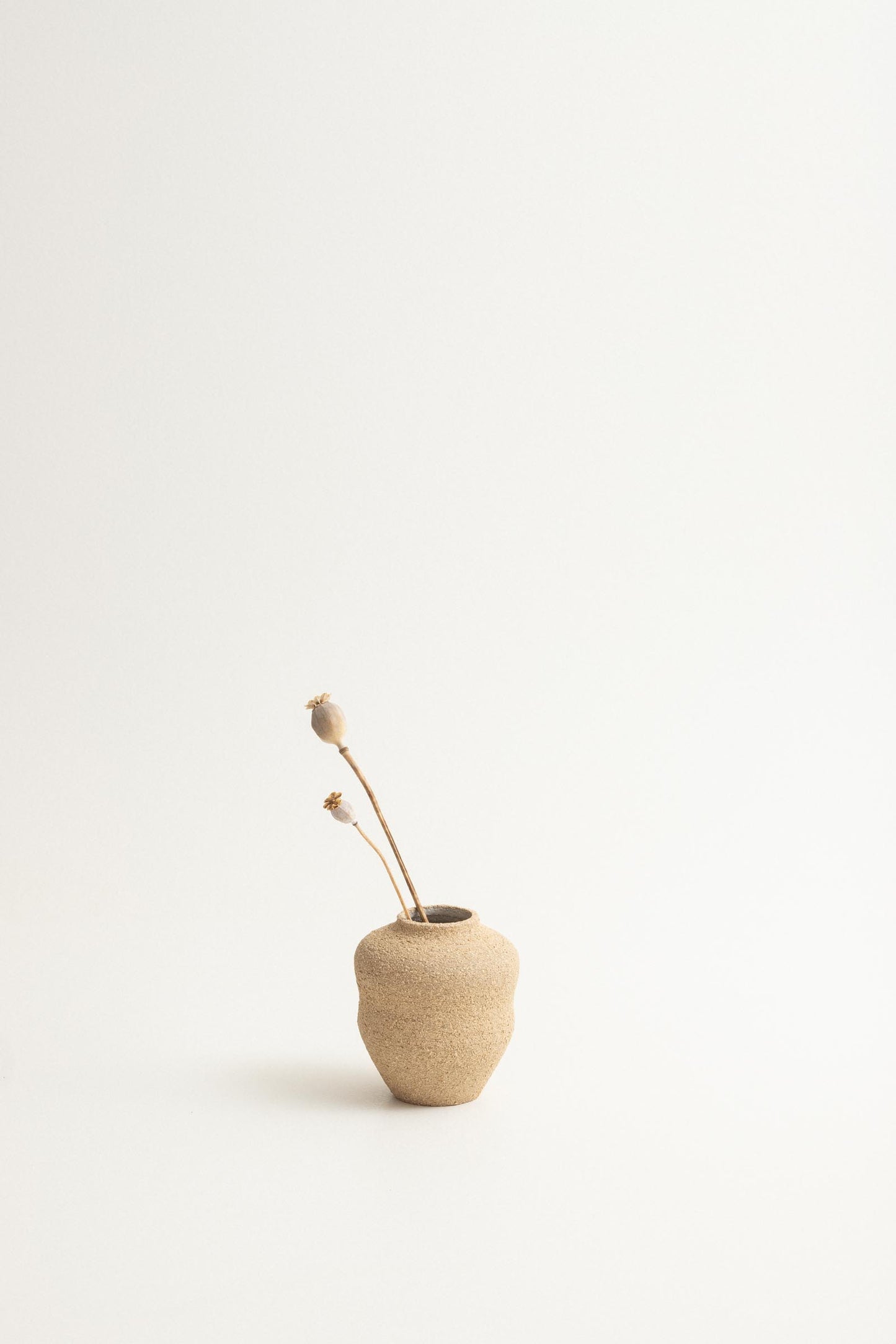 Wide curvy vase - Brown sugar / white