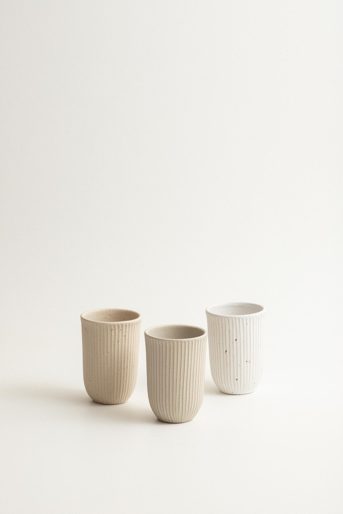 Fluted cup - Matte white